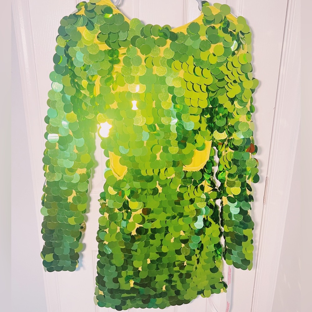 Peace and Love Green Large Sequence Mini Dress